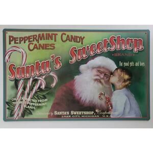 Santa's Sweet‎ Shop 16x10 Ohio Wholesale Inc.Rustic Retro Metal Sign 43067